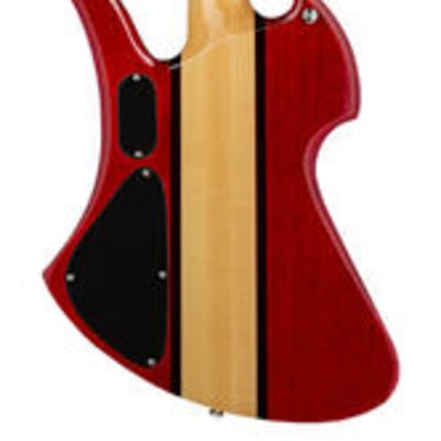 B.C.RICH Heritage Classic Mockingbird Bass, 4-String - Quilted Maple Top, Transparent Red image 2