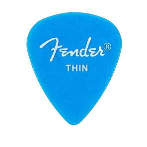 Fender California Clear Picks, Thin, Lake Placid Blue, 12 Count 2016