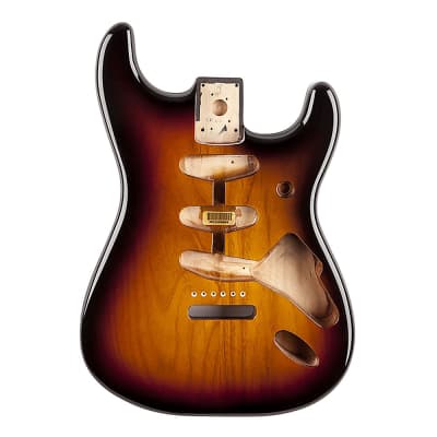 ギター Stratocaster body Fender Squier Strat Body Black Burst FMT FLAME MAPLE TOP w/2