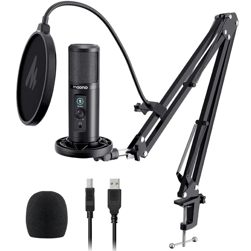  Professional USB Cardioid Condenser Microphone - Audio Mic  w/USB Cable, Built-in Pop Filter, Adjustable Desktop Stand - for Gaming  PS4, Streaming, Podcasting, Studio,  - PDMIUSB75 : Musical  Instruments