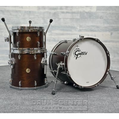 Gretsch USA Custom 3pc Drum Set 18/12/14 Satin Antique Maple w/Mount image 6