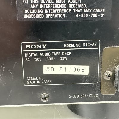Sony Professional Digital Audio Tape Deck DTC-A7 image 9