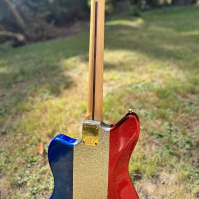 2017 Buck Owens Revelator JazzCaster Jazzmaster - Red White and Blue Sparkle image 7