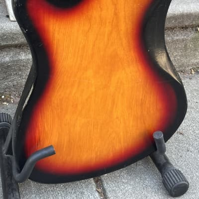 1960s MIJ Rexina Kawai Teisco Short Scale Electric Bass Guitar~Tri Tone Brown Sunburst~Lots of Mojo!~VIDEO! image 8