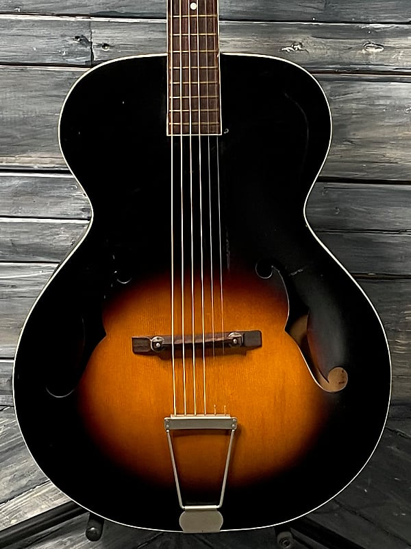 Used Kay 1950's Archtop Acoustic Guitar with Gig Bag- Sunburst image 1