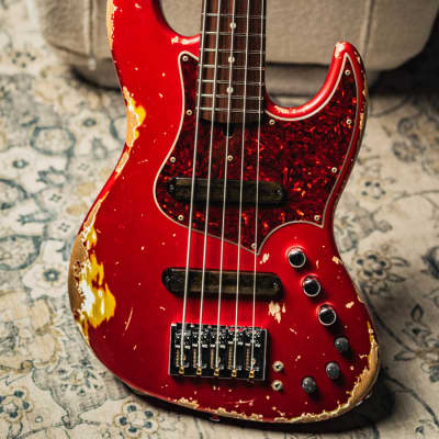 ベース xotic xj-1t 5st Candy Apple Red Xotic XJ-1T 5 String Heavy Aged-Candy Apple Red w/Matching