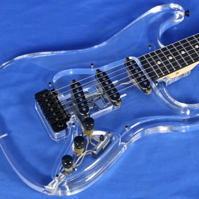 All Music Inc USA Private Collection #14 Acrylic Clear Strat Electric Guitar George  Fedden image 3