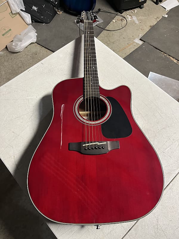 Takamine G Series GD30CE Dreadnought Cutaway Acoustic-Electric Guitar, crack on the top - wine red image 1