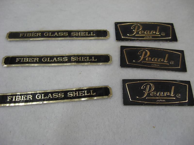 Pearl 6 'Pearl' and 'Fiber Glass Shell' Badges | Reverb