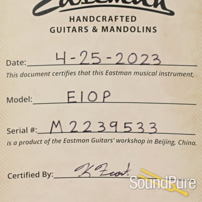 Eastman E10P Adirondack/Mahogany Acoustic Guitar #M2239533 image 4