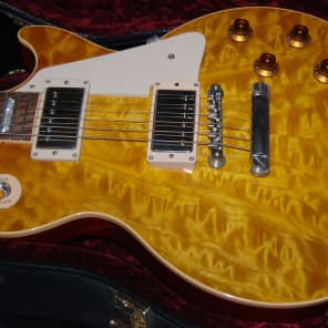 1997 Gibson Les Paul 58 Reissue Custom Shop Monster Quilt Top Butterscotch 100% Mint Case Queen RARE image 2