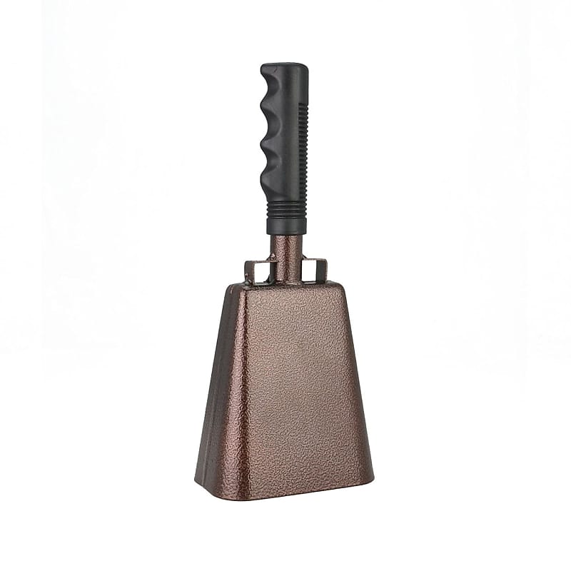 WMM 10 inch Steel Cowbell with Handle Cheering Bell for Sports Events Large Solid School Bells & Chimes Percussion Musical Instruments Call Bell Alarm