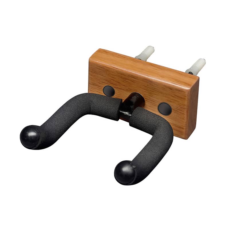 Stagg Wall-Mounted Guitar Holder with Rectangular Wooden Base image 1