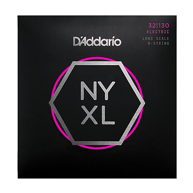 D'Addario NYXL32130 Long Scale Nickel Wound 6-String Bass Strings - Light (32-130) image 1