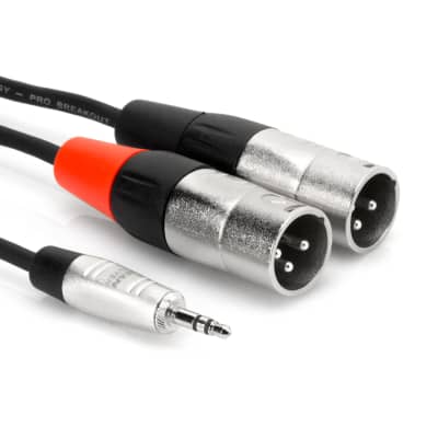 Hosa HMX-003Y 3' REAN 3.5 mm TRS to Dual XLR3M Stereo Breakout Cable image 3
