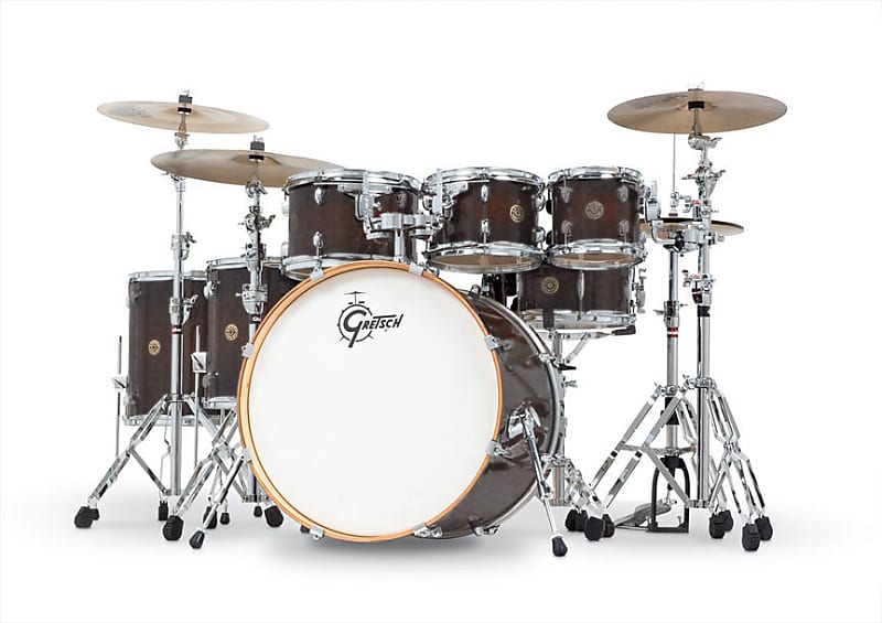 Gretsch Catalina Maple 6-Piece Shell Pack with Free Additional 8 inch. Tom Satin Deep Cherry Burst (22/8/10/12/14/16/14SN), CM1-E826PSDCB image 1