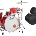 Pearl Masters Complete 24x14_13x9_16x16 Vermillion Sparkle Drums Shell Pack +Bags Authorized Dealer