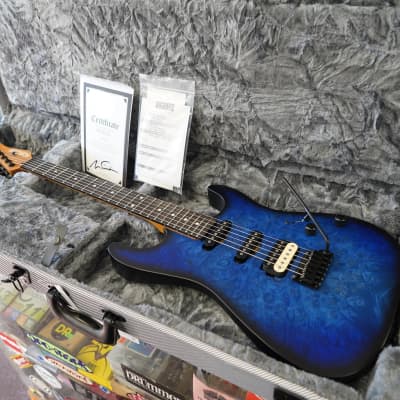 Schecter CUSTOM SHOP USA Sunset Custom-II - Ocean Blue Burst Satin 6-String w/ Case (2024) image 9