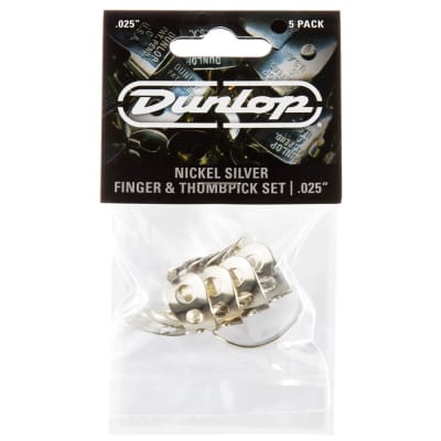 Dunlop 33P.025 Nickel Silver Finger & Thumbpicks, .025", 5 -Pack image 3