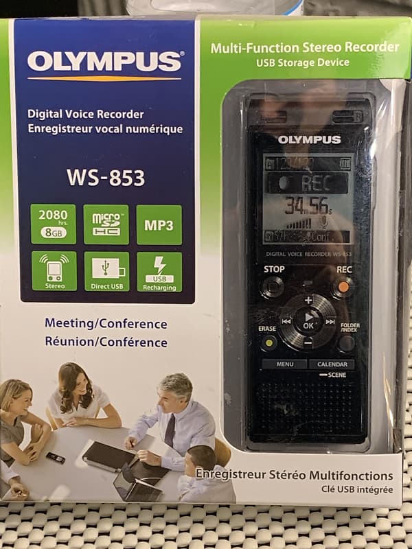 Olympus® WS853 8GB Digital Voice Recorder, Black Reverb