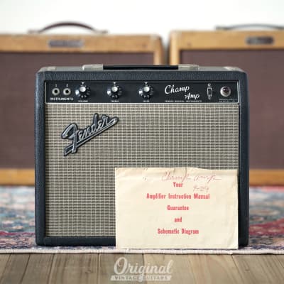 Serviced 1966 Fender Champ Amplifier with circuit diagram for sale