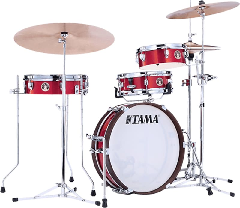 Tama Club-JAM Pancake 4-Piece Drum Shell Pack with 18" Bass Drum, Burnt Red Mist image 1