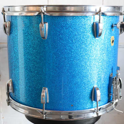 Ludwig 12x15" Blue Sparkle Snare Drum 3ply Vintage 1960's #2 image 7