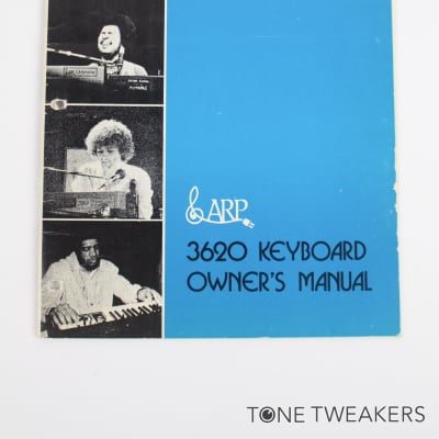 ARP 3620 Keyboard Owners Manual 2600 Book synthesizer VINTAGE SYNTH DEALER