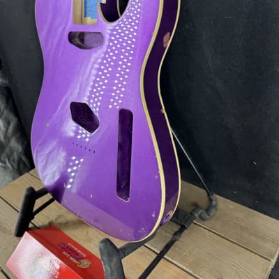Real Life Relics Tele® Telecaster® Body Double Bound Aged Purple Metallic image 4