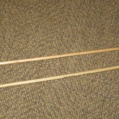 one pair new old stock near A+ Mike Balter MB93B (93B) Extra Hard Keyboard Mallets, 1 plastic (phenolic) round white HEADS and natural birch HANDLES - mid to late 1990s (+ packaging) Unwound Series image 13