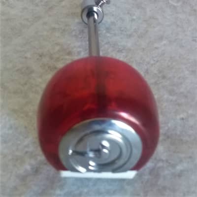 UNMARKED BASS DRUM PEDAL BEATER BAR WITH DUAL STRIKING MALLOT RESIN RED/CHROME ON STEEL image 4