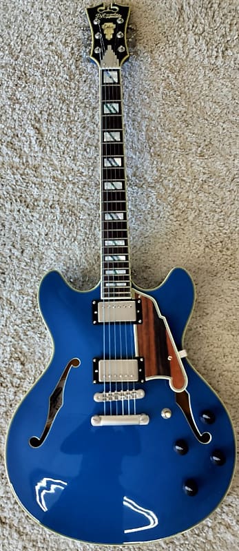 D'Angelico Deluxe DC LE Semi Hollow Guitar w/Case Matte Sapphire, DADDCSAPSNS image 1