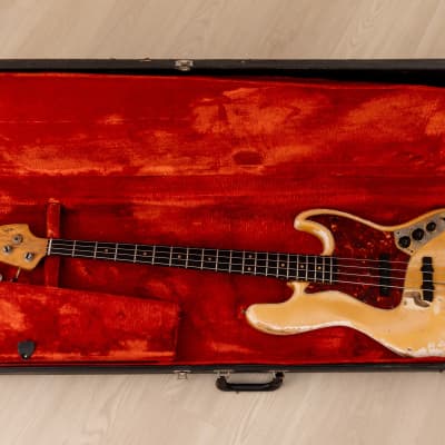 1964 Fender Jazz Bass Pre-CBS Vintage Bass Olympic White w/ Gold Hardware, Case image 24