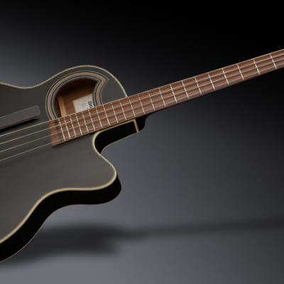 Warwick RockBass Alien Deluxe Hybrid Thinline, 4-String - Solid Black Satin image 1