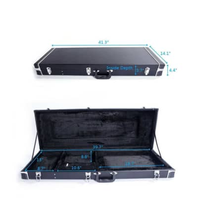Hard Case Wooden Hard-Shell For Gst Gtl 170 Sg Electric Guitar With Lock - Black image 2