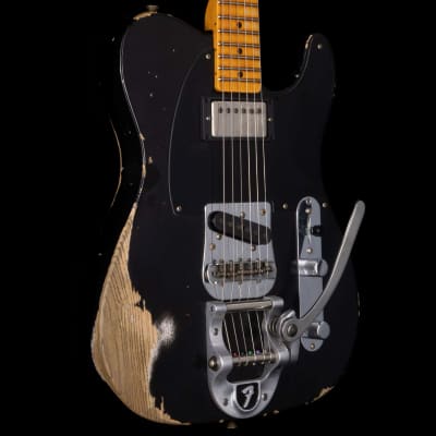 Fender Custom Shop Limited Edition 50s Vibra Telecaster Heavy Relic Maple Fingerboard Black image 3