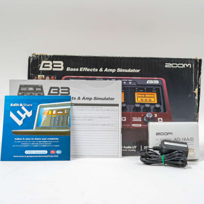 Zoom B3 Bass Effects and Amp Simulator Effect Pedal with Box and Power Supply image 8
