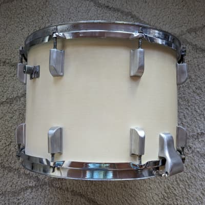 Vintage 14"x10" Revere (?) Marching Snare Drum - White image 2