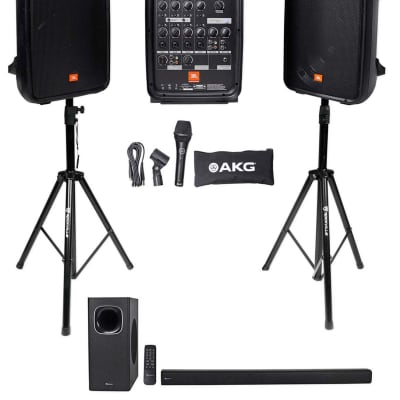 Professional Portable Karaoke System w/ 15 Double Woofer 3-Way Bluetooth  Speakers