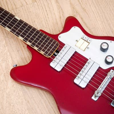 1960s Teisco MJ-2L Vintage Electric Guitar Japan, Guyatone Pickups image 7