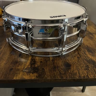 Ludwig  Supraphonic 5x14" 10-Lug Snare Blue/Olive Badge - 70’s image 7