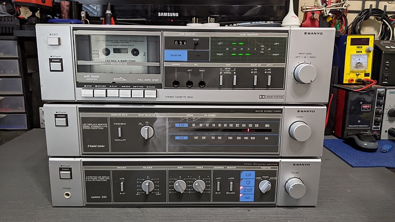 Vintage 1984 Made in Japan Sanyo System 240 Amp,Tuner,Deck | Reverb