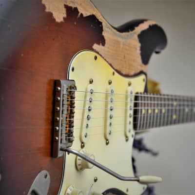 American Stand Fender Stratocaster Custom Heavy Relic Sunburst CS Fat 50's image 25