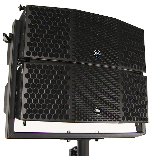 Seismic Audio SALA-210-PKG1 Four Passive 2x10 Line Array Speakers with Dual Compression Drivers PA DJ Band Live Sound - 1