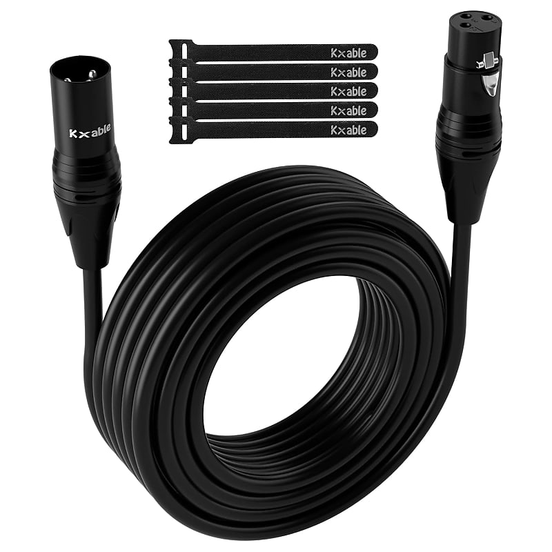 Xlr Microphone Cable 75 Feet, 3 Pin Shielded Balanced Male To Female Mic  Cord, Zinc Alloy Shells, Ofc, Heavy-Duty Patch Cable For Amplifier,  Speaker, Mixer With 5 Cable Ties