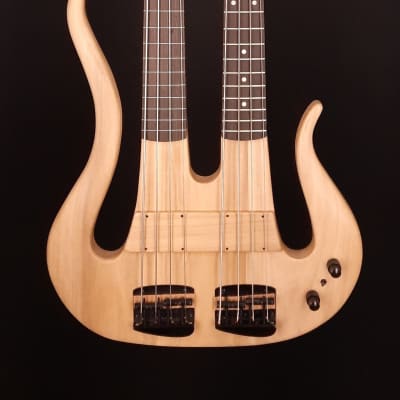 Wittman Basses Lyre Double Neck Fretless/Fretted Bass 2023 - Satin Natural for sale