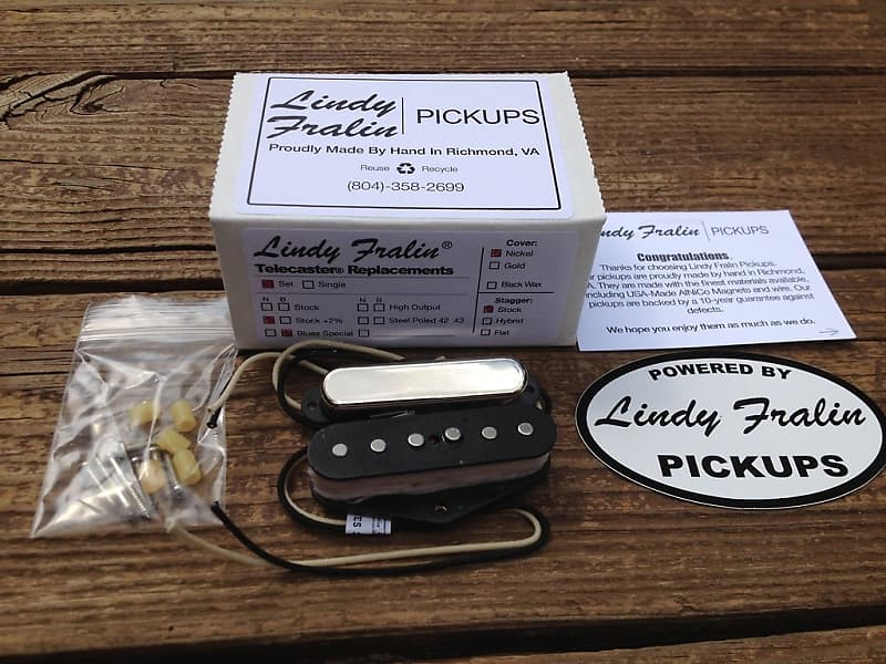 Lindy Fralin Blues Special Tele PICKUP SET 2% Overwound Neck w/ Cover  Telecaster