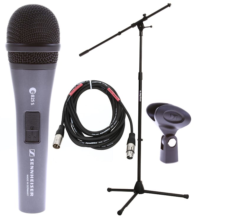 Sennheiser e 825S Cardioid Dynamic Microphone Bundle with Reverb