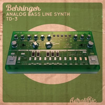 Behringer TD-3-LM Analog Bass Line Synthesizer in Transparent Lime