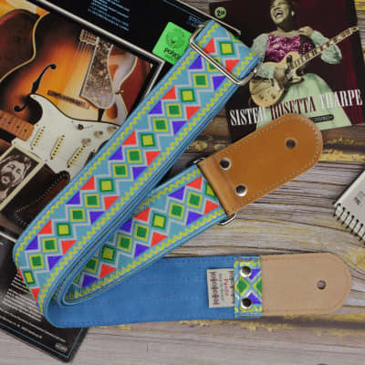 Pardo Guitar Straps model cheapest Orange Stars, hippie strap for guitar and bass